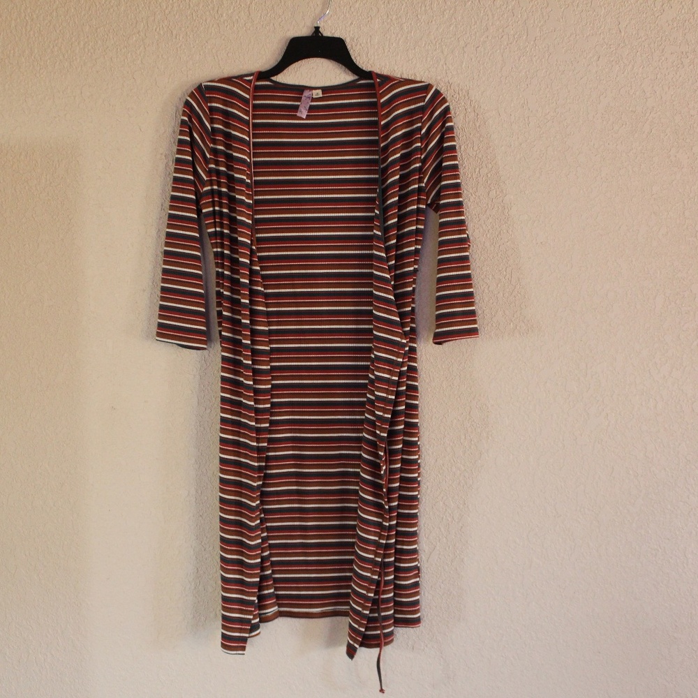 Alya - Long Cardigan - Multicolor stripe
